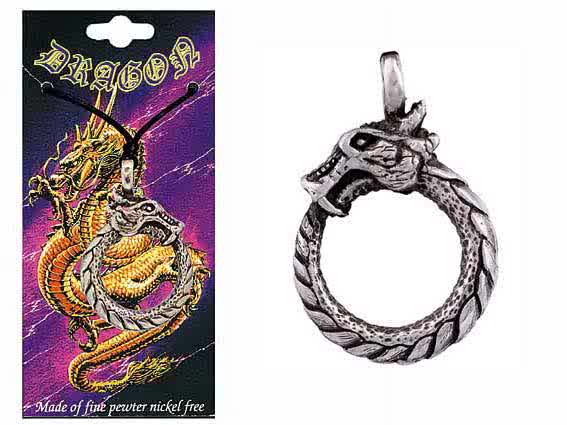 DRAGON Pewter Pendant style 5 - Click Image to Close